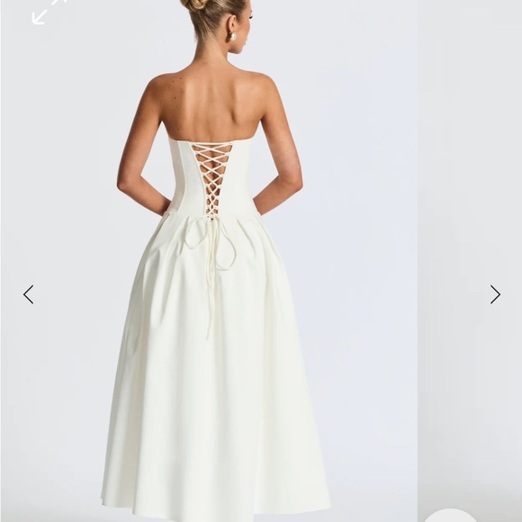 Babyboo Elegant White Strapless Dress, perfect for bridal events - Picture 2 of 9